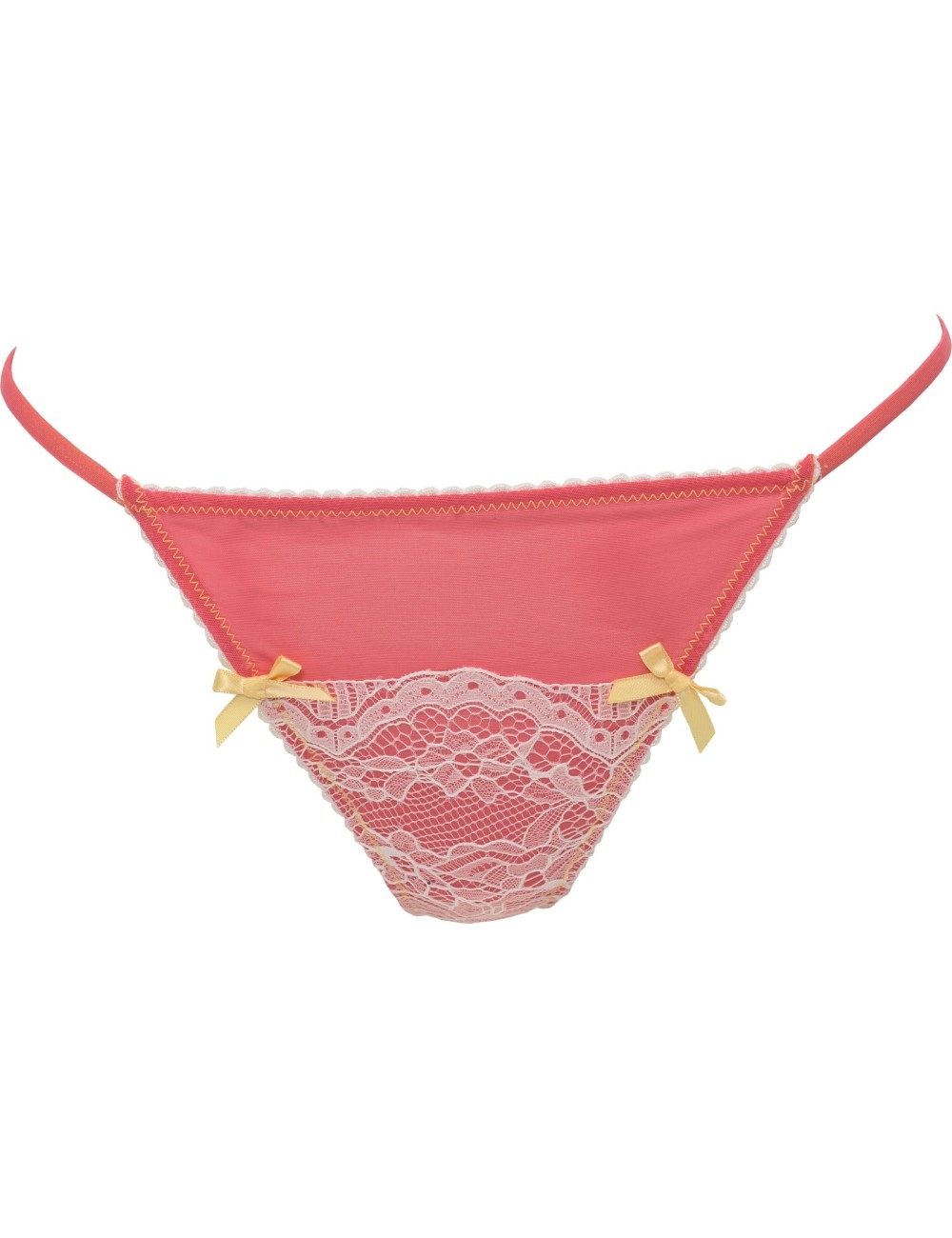 Slip taille haute en tulle plumetis et dentelle Femme, Noir Milano