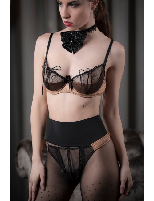 Open Thong Adriana Golden Black